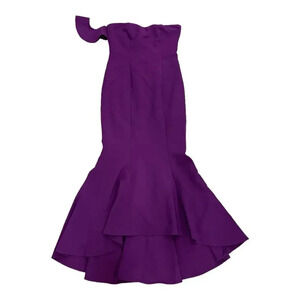 Likely Purple Strapless Mermaid High Low Sunset Gown 6